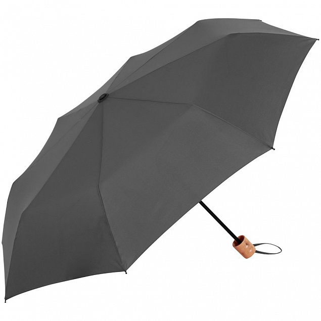 Зонт складной OkoBrella, серый с логотипом в Белгороде заказать по выгодной цене в кибермаркете AvroraStore