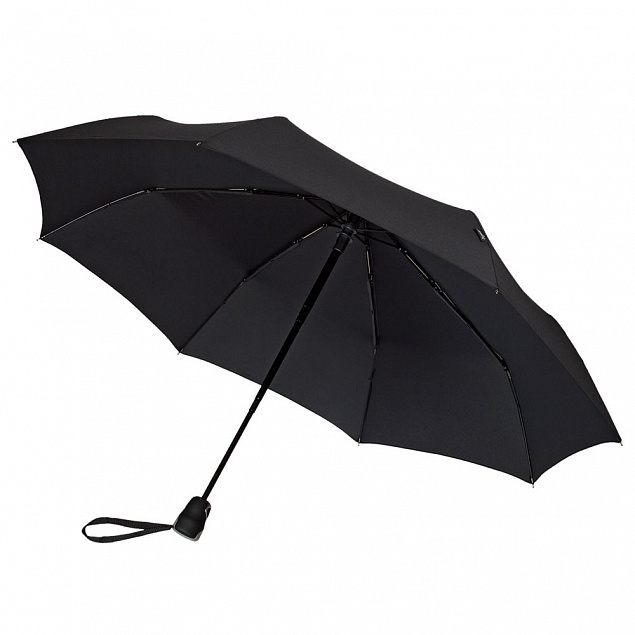Складной зонт Gran Turismo, черный с логотипом в Белгороде заказать по выгодной цене в кибермаркете AvroraStore