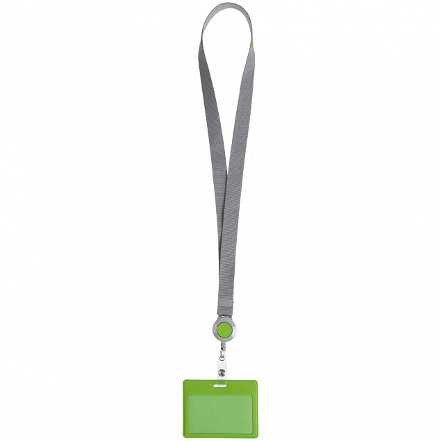 Чехол для карточки с лентой и ретрактором Devon, зеленый с логотипом в Белгороде заказать по выгодной цене в кибермаркете AvroraStore