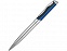 Ручка шариковая Глазго серебристая/синяя с логотипом в Белгороде заказать по выгодной цене в кибермаркете AvroraStore