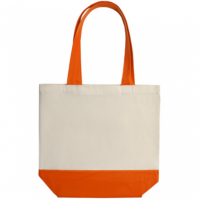 Холщовая сумка Shopaholic, оранжевая с логотипом в Белгороде заказать по выгодной цене в кибермаркете AvroraStore