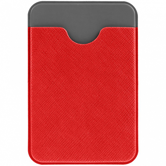 Чехол для карты на телефон Devon, красный с серым с логотипом в Белгороде заказать по выгодной цене в кибермаркете AvroraStore