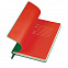 Бизнес-блокнот "Funky", 130*210 мм, зеленый, красный форзац, мягкая обложка, в линейку с логотипом в Белгороде заказать по выгодной цене в кибермаркете AvroraStore