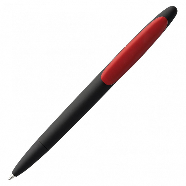 Ручка шариковая Prodir DS5 TRR-P Soft Touch, черная с красным с логотипом в Белгороде заказать по выгодной цене в кибермаркете AvroraStore