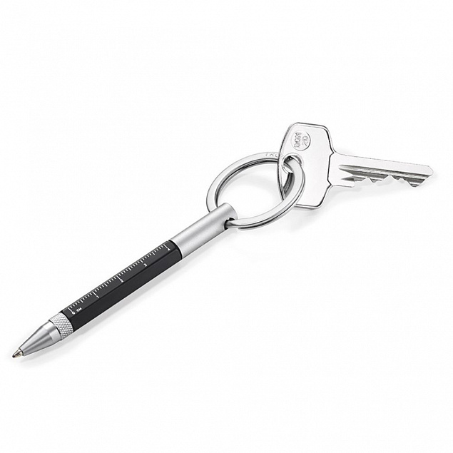 Ручка-брелок Construction Micro, черный с логотипом в Белгороде заказать по выгодной цене в кибермаркете AvroraStore