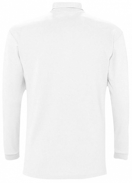 Рубашка поло мужская с длинным рукавом WINTER II 210 белая с логотипом в Белгороде заказать по выгодной цене в кибермаркете AvroraStore