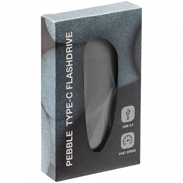 Флешка Pebble Type-C, USB 3.0, серая, 16 Гб с логотипом в Белгороде заказать по выгодной цене в кибермаркете AvroraStore