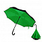 Зонт-трость механический  Chaplin, черно-зеленый-S с логотипом в Белгороде заказать по выгодной цене в кибермаркете AvroraStore