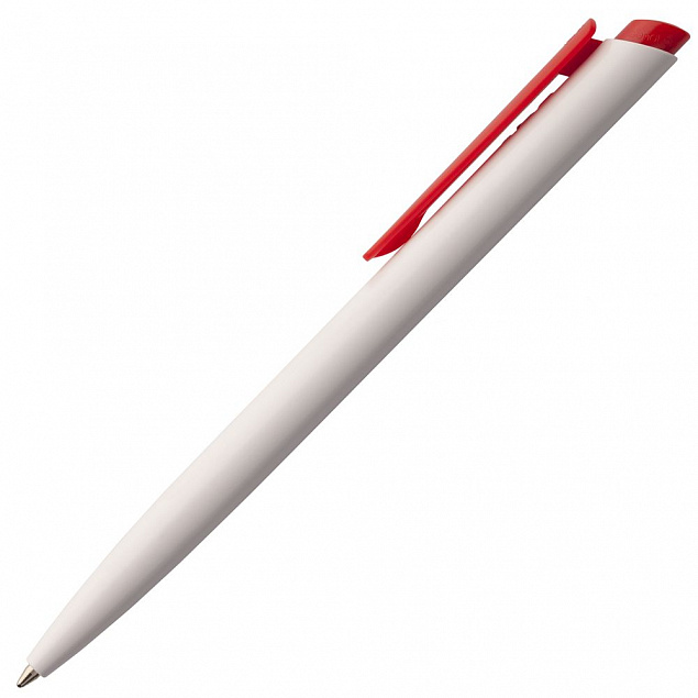 Ручка шариковая Senator Dart Polished, бело-красная с логотипом в Белгороде заказать по выгодной цене в кибермаркете AvroraStore