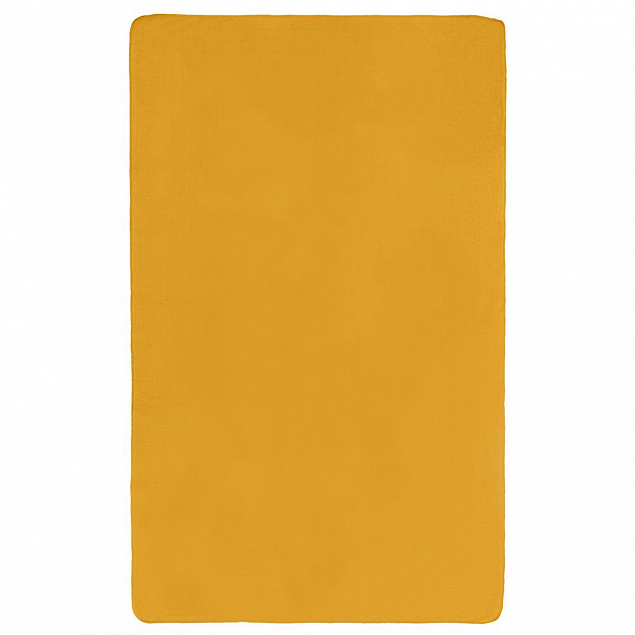 Флисовый плед Warm&Peace, желтый с логотипом в Белгороде заказать по выгодной цене в кибермаркете AvroraStore