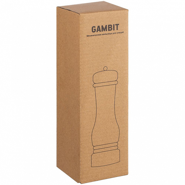 Механическая мельница для специй Gambit, белая с логотипом в Белгороде заказать по выгодной цене в кибермаркете AvroraStore