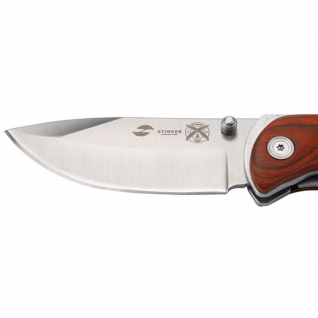 Складной нож Stinger 8236, коричневый с логотипом в Белгороде заказать по выгодной цене в кибермаркете AvroraStore