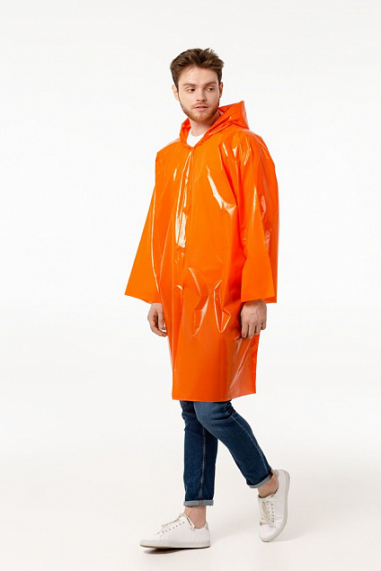 Дождевик-плащ CloudTime, оранжевый с логотипом в Белгороде заказать по выгодной цене в кибермаркете AvroraStore
