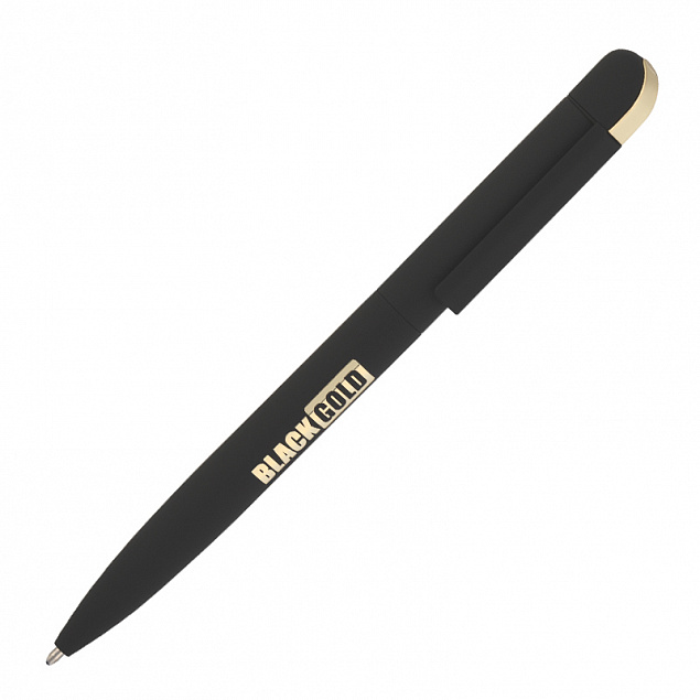 Ручка шариковая "Jupiter", черный/золото, покрытие soft touch с логотипом в Белгороде заказать по выгодной цене в кибермаркете AvroraStore