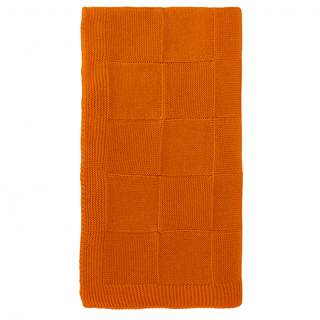 Плед Cella вязаный, оранжевый (без подарочной коробки) с логотипом в Белгороде заказать по выгодной цене в кибермаркете AvroraStore