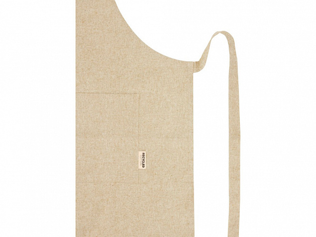 Pheebs 200 g/m² recycled cotton apron, натуральный с логотипом в Белгороде заказать по выгодной цене в кибермаркете AvroraStore