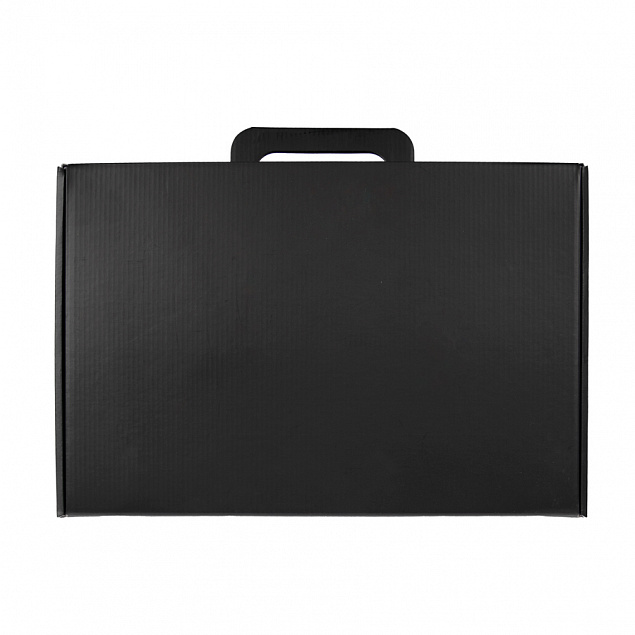Коробка с ручкой подарочная, размер 37x25 x10 см,24x 36x 10 см, картон, самосборная, черная с логотипом в Белгороде заказать по выгодной цене в кибермаркете AvroraStore