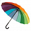 Зонт-трость  "Радуга", пластиковая ручка, полуавтомат с логотипом в Белгороде заказать по выгодной цене в кибермаркете AvroraStore
