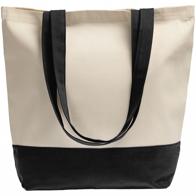 Холщовая сумка Shopaholic, черная с логотипом в Белгороде заказать по выгодной цене в кибермаркете AvroraStore