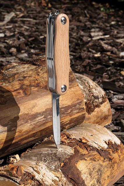 Карманный нож Wood, коричневый с логотипом в Белгороде заказать по выгодной цене в кибермаркете AvroraStore