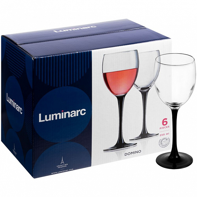 Набор бокалов для вина «Домино» с логотипом в Белгороде заказать по выгодной цене в кибермаркете AvroraStore