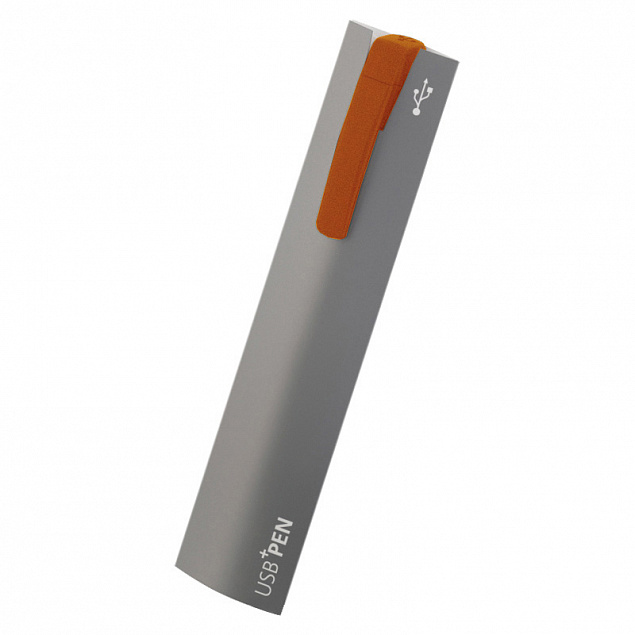 Ручка с флеш-картой USB 8GB «TURNUSsoftgrip M», оранжевый с логотипом в Белгороде заказать по выгодной цене в кибермаркете AvroraStore
