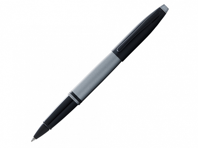 Ручка-роллер Calais Matte Gray and Black Lacquer с логотипом в Белгороде заказать по выгодной цене в кибермаркете AvroraStore
