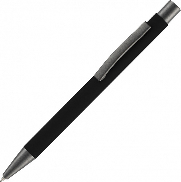 Ручка шариковая Atento Soft Touch, черная с логотипом в Белгороде заказать по выгодной цене в кибермаркете AvroraStore