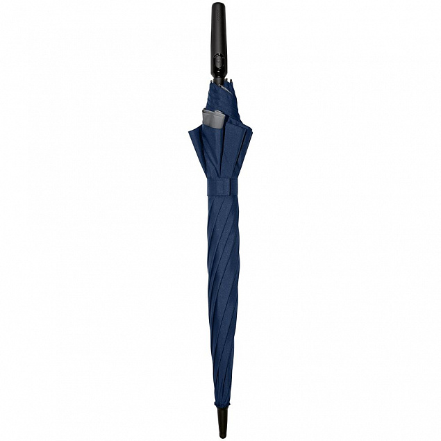 Зонт-трость Fiber Move AC, темно-синий с серым с логотипом в Белгороде заказать по выгодной цене в кибермаркете AvroraStore