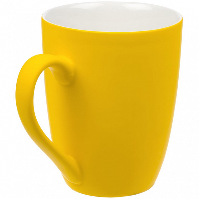 Кружка Good Morning с покрытием софт-тач, желтая с логотипом в Белгороде заказать по выгодной цене в кибермаркете AvroraStore