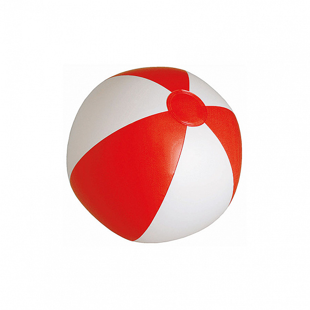 SUNNY Мяч пляжный надувной; бело-красный, 28 см, ПВХ с логотипом в Белгороде заказать по выгодной цене в кибермаркете AvroraStore