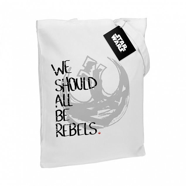 Холщовая сумка Rebels, белая с логотипом в Белгороде заказать по выгодной цене в кибермаркете AvroraStore