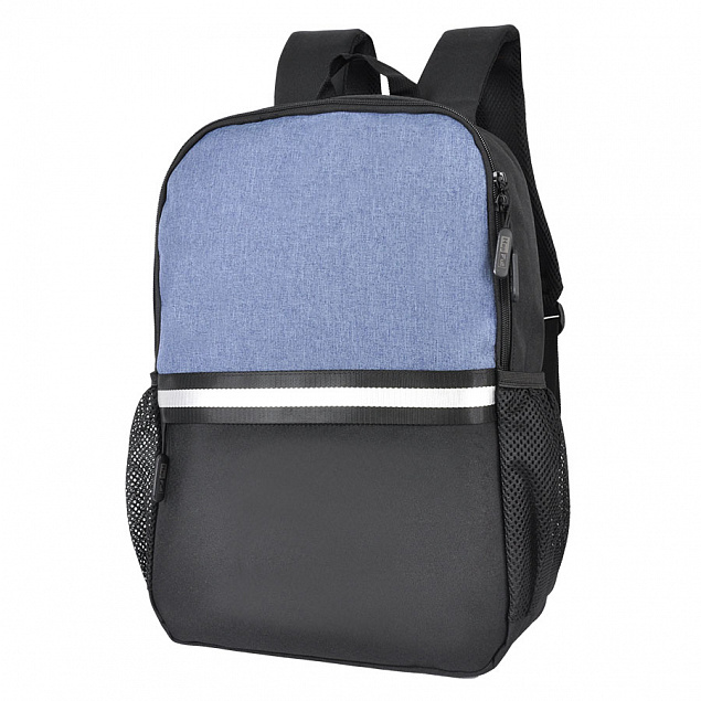 Рюкзак Cool, синий/чёрный, 43 x 30 x 13 см, 100% полиэстер  с логотипом в Белгороде заказать по выгодной цене в кибермаркете AvroraStore