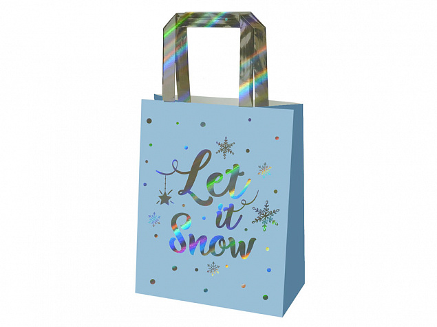 Подарочный пакет «Let it snow!» с логотипом в Белгороде заказать по выгодной цене в кибермаркете AvroraStore