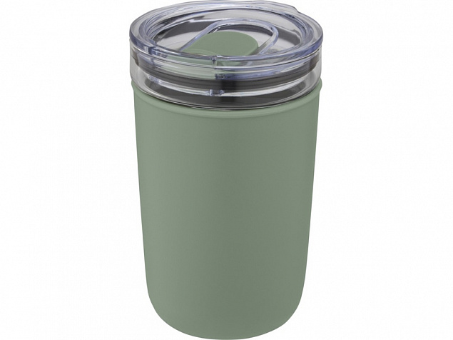 Bello, стеклянная кружка объемом 420 мл с внешней стенкой из переработанного пластика, зеленый яркий с логотипом в Белгороде заказать по выгодной цене в кибермаркете AvroraStore