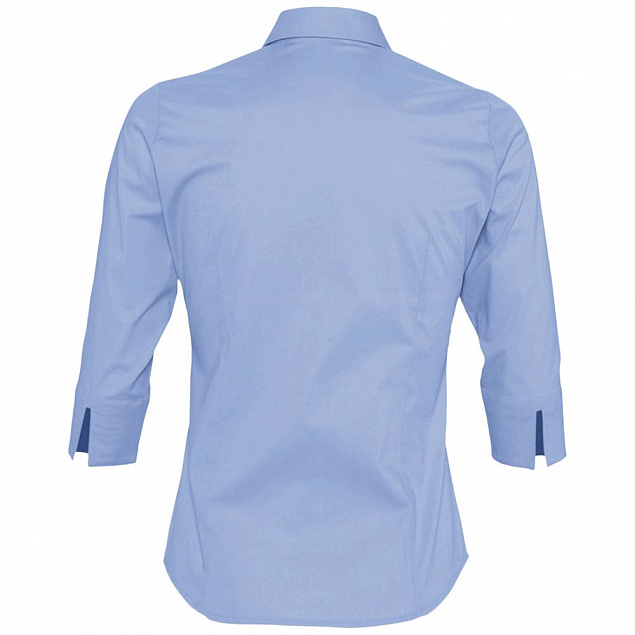 Рубашка женская с рукавом 3/4 EFFECT 140, голубая с логотипом в Белгороде заказать по выгодной цене в кибермаркете AvroraStore