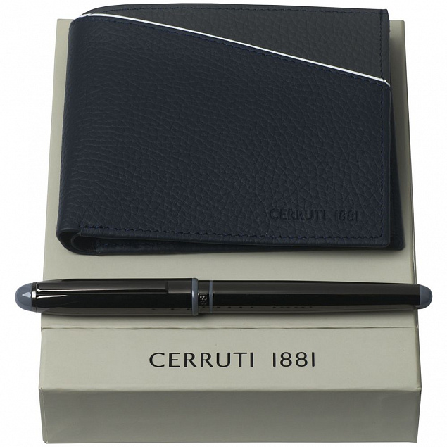 Набор Cerruti 1881: кошелек и роллер, синий с логотипом в Белгороде заказать по выгодной цене в кибермаркете AvroraStore