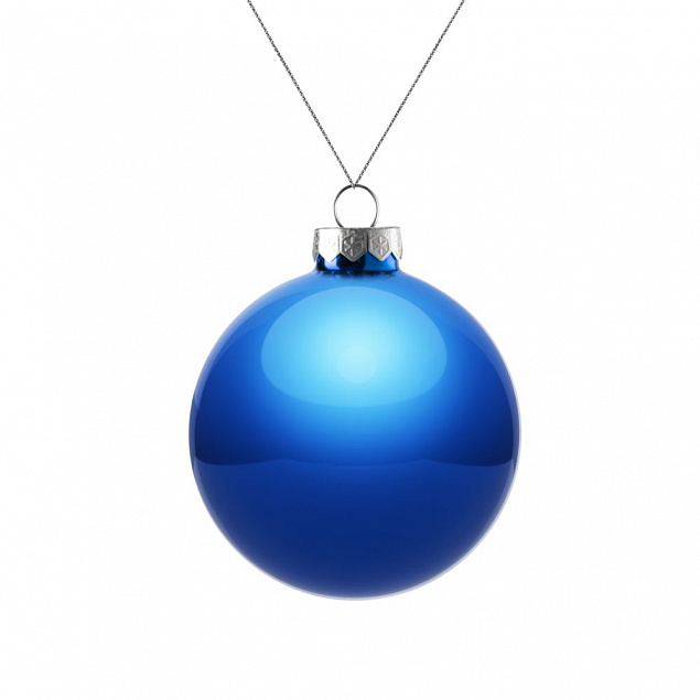 Елочный шар Finery Gloss, 8 см, глянцевый синий с логотипом в Белгороде заказать по выгодной цене в кибермаркете AvroraStore