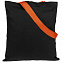 Холщовая сумка BrighTone, черная с оранжевыми ручками с логотипом в Белгороде заказать по выгодной цене в кибермаркете AvroraStore