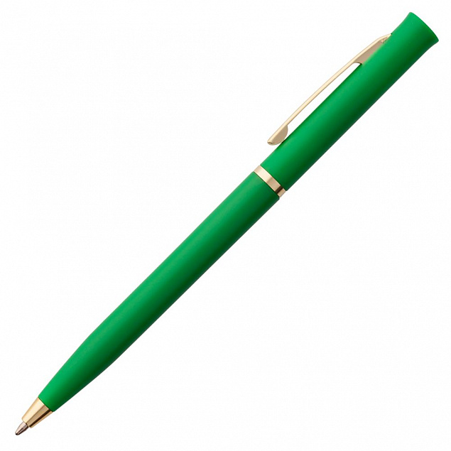 Ручка шариковая Euro Gold, зеленая с логотипом в Белгороде заказать по выгодной цене в кибермаркете AvroraStore