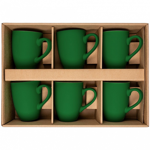 Набор кружек Good Morning c покрытием софт-тач, зеленый с логотипом в Белгороде заказать по выгодной цене в кибермаркете AvroraStore