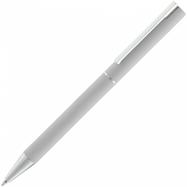 Ручка шариковая Blade Soft Touch, серая с логотипом в Белгороде заказать по выгодной цене в кибермаркете AvroraStore