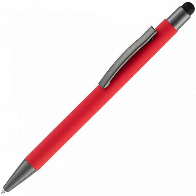 Ручка шариковая Atento Soft Touch со стилусом, красная с логотипом в Белгороде заказать по выгодной цене в кибермаркете AvroraStore