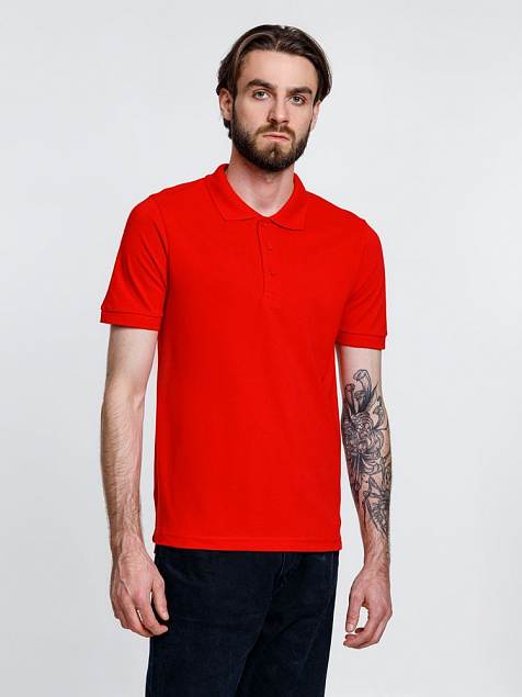 Рубашка поло мужская Adam, красная с логотипом в Белгороде заказать по выгодной цене в кибермаркете AvroraStore