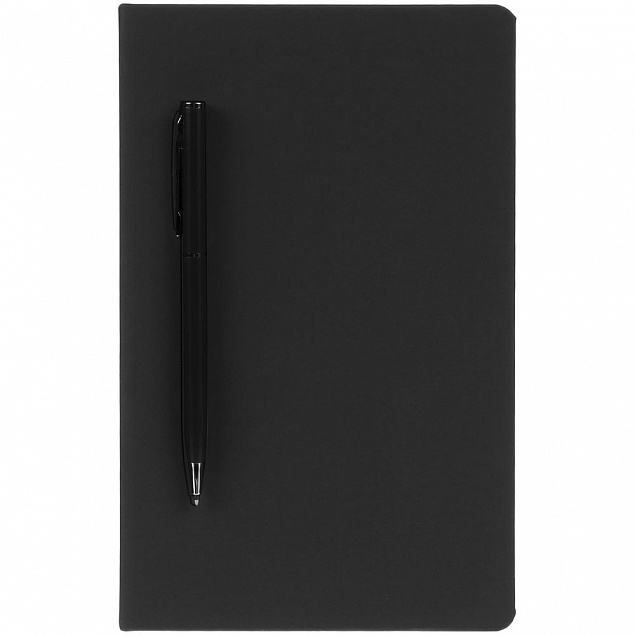 Ежедневник Magnet Shall с ручкой, черный с логотипом в Белгороде заказать по выгодной цене в кибермаркете AvroraStore