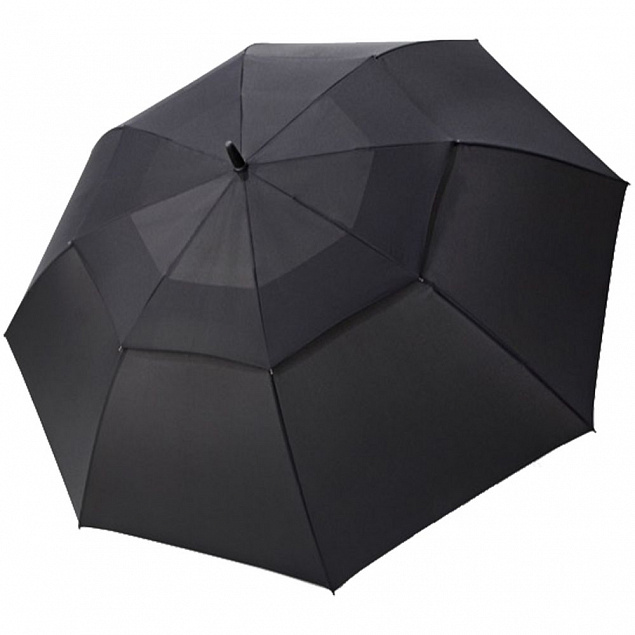 Зонт-трость Fiber Golf Air, черный с логотипом в Белгороде заказать по выгодной цене в кибермаркете AvroraStore