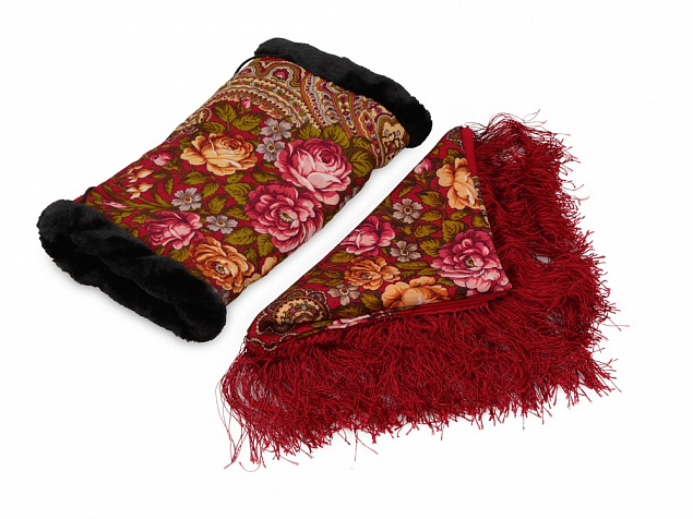 Подарочный набор: Павлопосадский платок, муфта с логотипом в Белгороде заказать по выгодной цене в кибермаркете AvroraStore