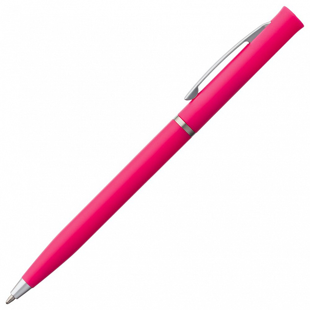 Ручка шариковая Euro Chrome, розовая с логотипом в Белгороде заказать по выгодной цене в кибермаркете AvroraStore