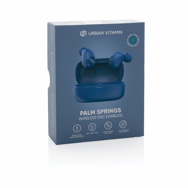 Наушники Urban Vitamin Palm Springs ENC из переработанного пластика RCS с логотипом в Белгороде заказать по выгодной цене в кибермаркете AvroraStore