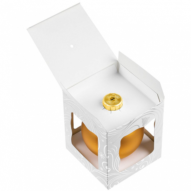 Елочный шар Gala Night Matt в коробке с тиснением, золотистый, 8 см с логотипом в Белгороде заказать по выгодной цене в кибермаркете AvroraStore